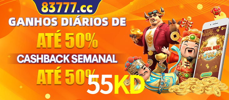 Anúncio de um membro ganhador do cassino 55KD que ganhou R$2.193.486,00 jogando o slot PG Fortune Tiger, com os mascotes do jogo comemorando o prêmio.